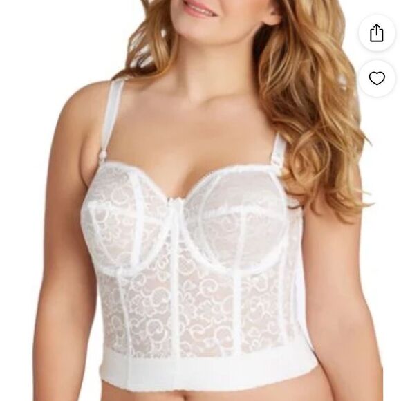Ladies‎ Vintage Union Made Goddess Brand White Bustier Size 42FF - Picture 1 of 13